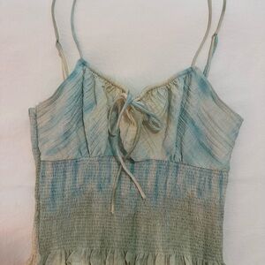 Zara Blue and Cream Camisole Top